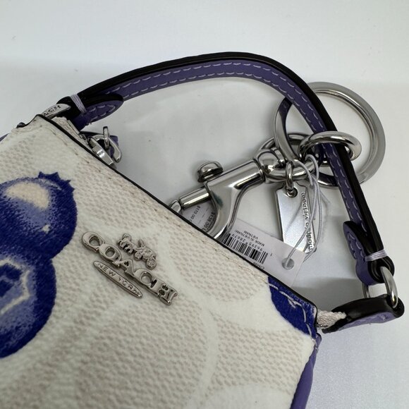 Coach Mini Nolita Bag Charm In Signature Canvas With Blueberry Print CR498 - Picture 4 of 6